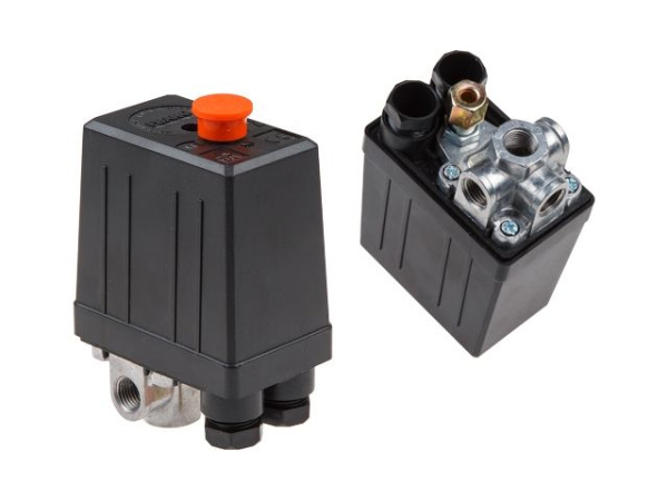 Прессостат четырехходовой для компрессора ECO (Резьба - 1/4" - 4шт, Давление ВКЛ - 6 бар, Давление ОТКЛ - 8 бар)