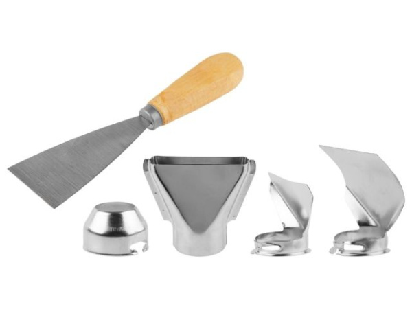 Термовоздуходувка WORTEX HG 6020-1 в чем. + набор сопл 2000 Вт, 2 скор., 350-600 °С (Ступенч. рег., 300-500 л/мин)