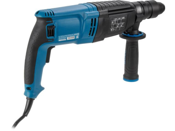 Перфоратор BULL BH 2602 в чем. Xcase 800 Вт, 3.0 Дж, 4 реж. + 2 зубила, 3 сверла, БЗП в комплекте (800 Вт, 3.0 Дж, 4 реж., патрон SDS-plus, БЗП в комплекте, вес 3.4 кг)