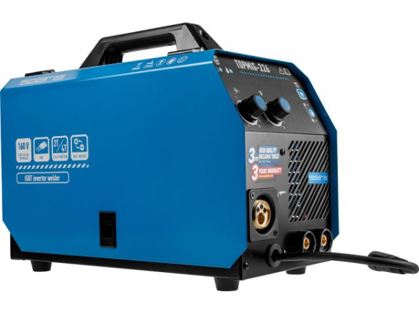 Полуавтомат сварочный Solaris TOPMIG-226 (220В, MIG/FLUX, евроразъем, горелка 3 м, смена полярности, 2T/4T)