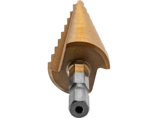 Сверло по металлу ступенчатое 4-20 мм HSS TIN ВОЛАТ (прямой профиль)